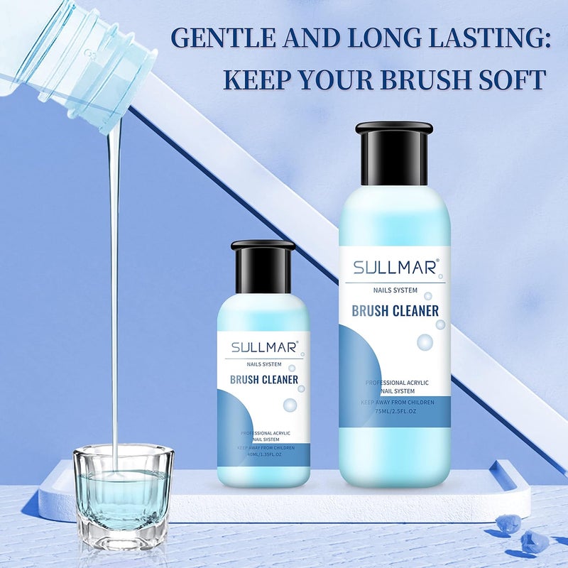SULLMAR Nail Brush Cleaner 5fl.oz 150ml Nail Brush Cleaner And Conditioner Quickly Clean Nails Art Brush Acrylic NailBrush DIY Salon At Home - Image 3